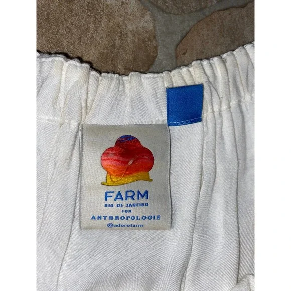 Farm Rio Elliot Boho Off the Shoulder Crochet Wide-Leg Jumpsuit- White, Size XS - Picture 6 of 6